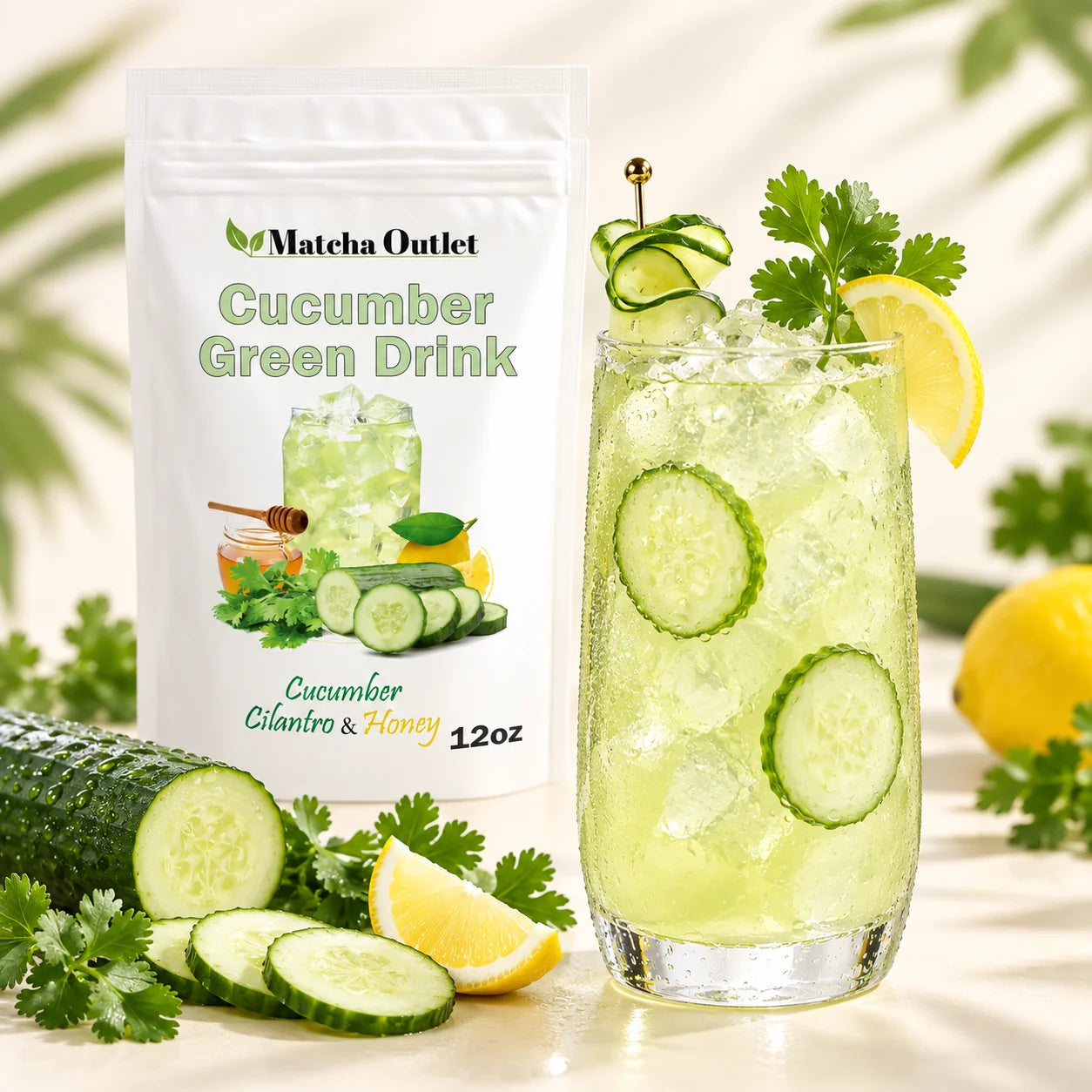 Green Drink cucumber, cilantro and honey refresher mix 12 oz bag