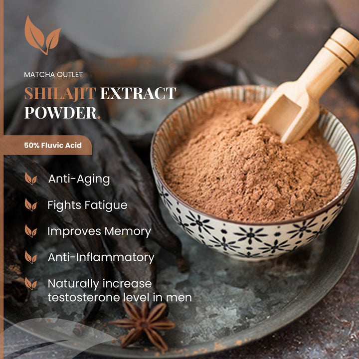 Shilajit Pure Himalayan Extract Powder with 50% Fulvic Acid Matcha Outlet 