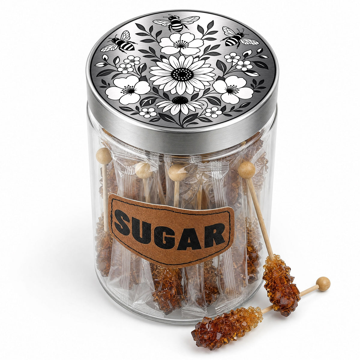 Brown sugar sticks in a serving jar