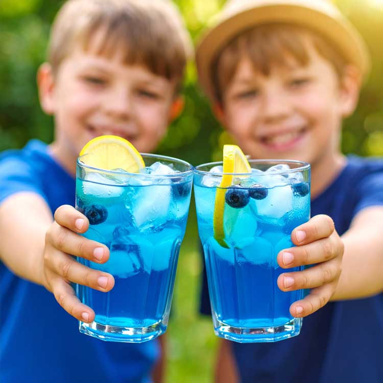 Royal-blue berry and honey refresher made with blue spirulina