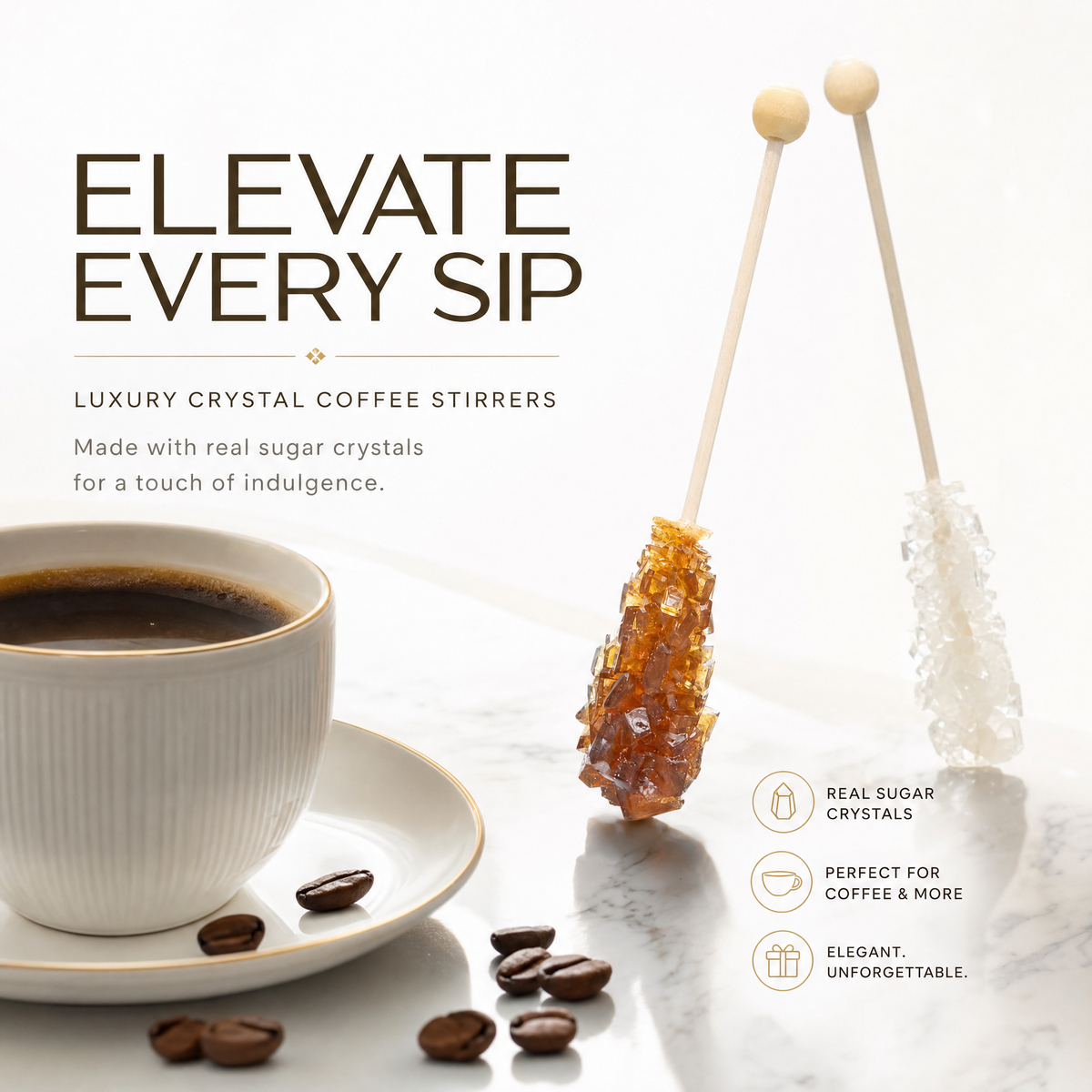 Individually wrapped sugar sticks promotional poster
