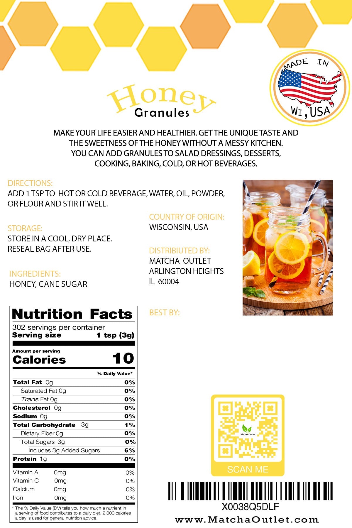 Honey Granules Natural Sweetener