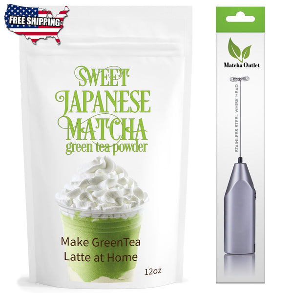 Sweet Japanese Matcha Green Tea Latte + FREE Electric Frother
