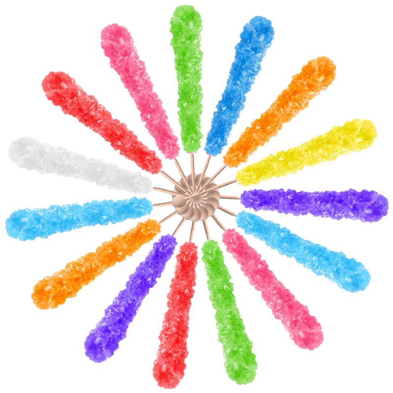 Assorted variety of 22 g rock candy sugar sticks