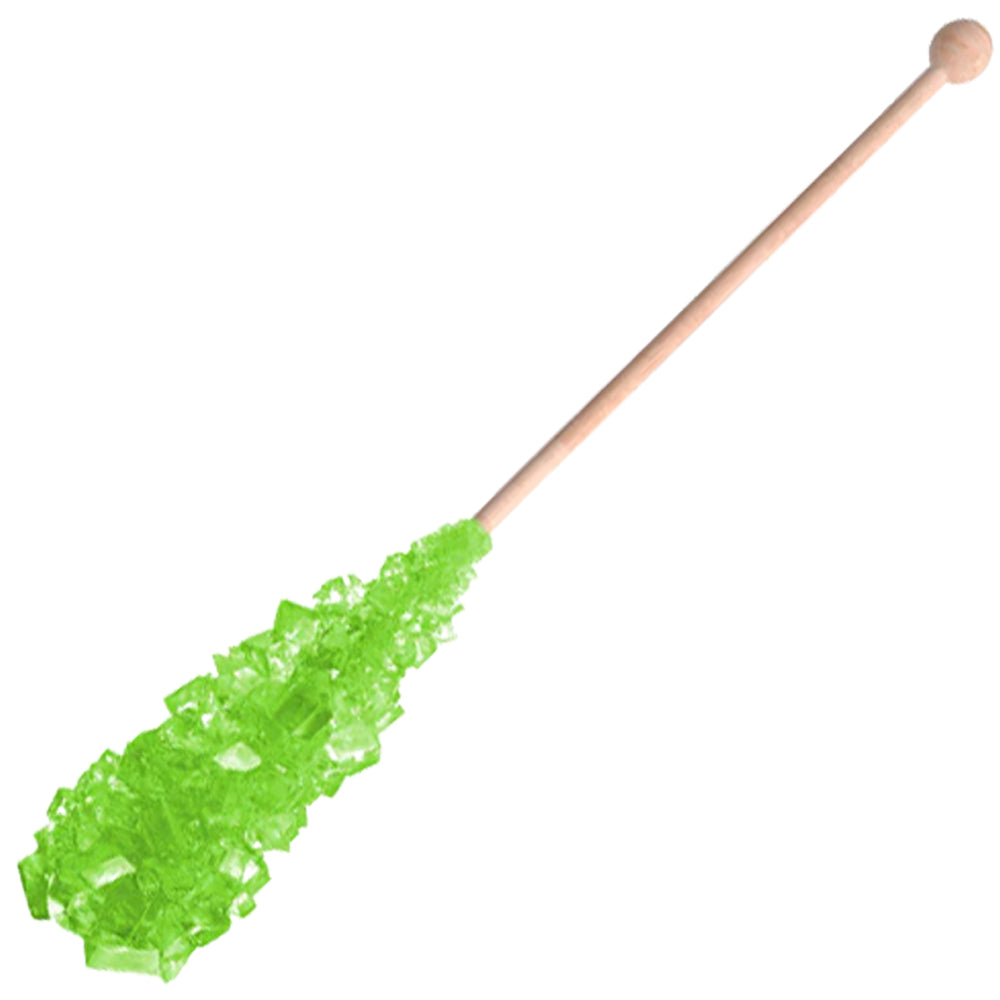 Green flavored rock candy sugar stick