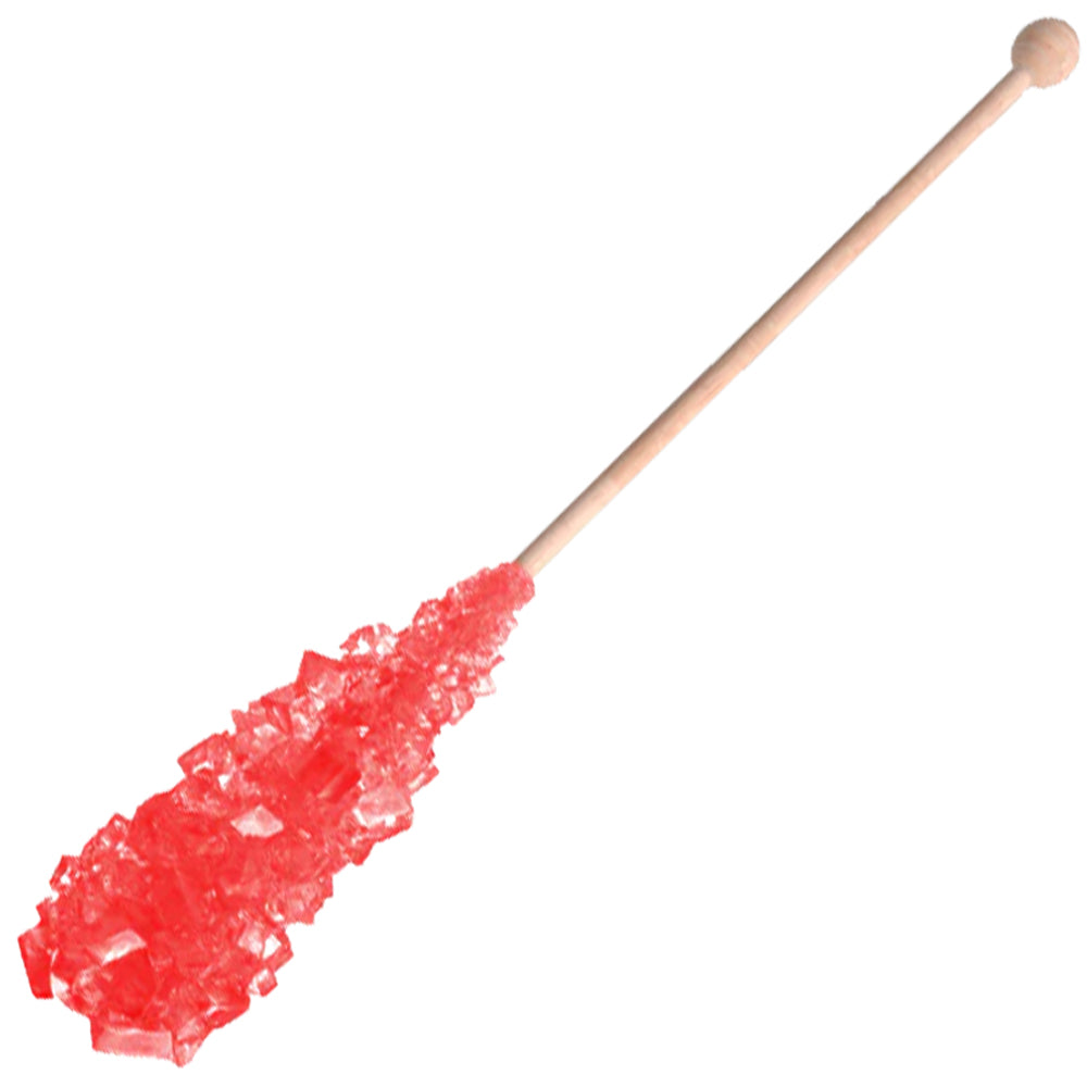 Red flavored rock candy sugar stick
