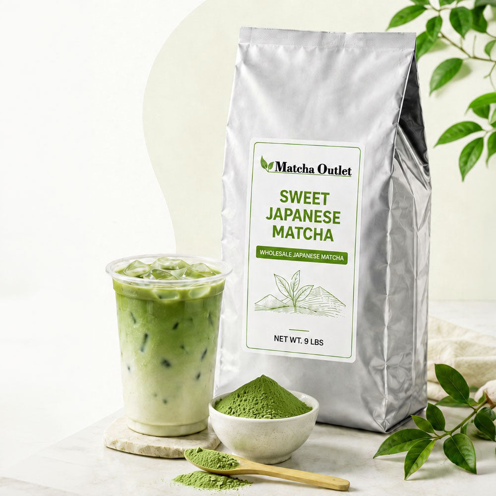 Sweet Japanese Matcha wholesale bulk latte mix for cafés