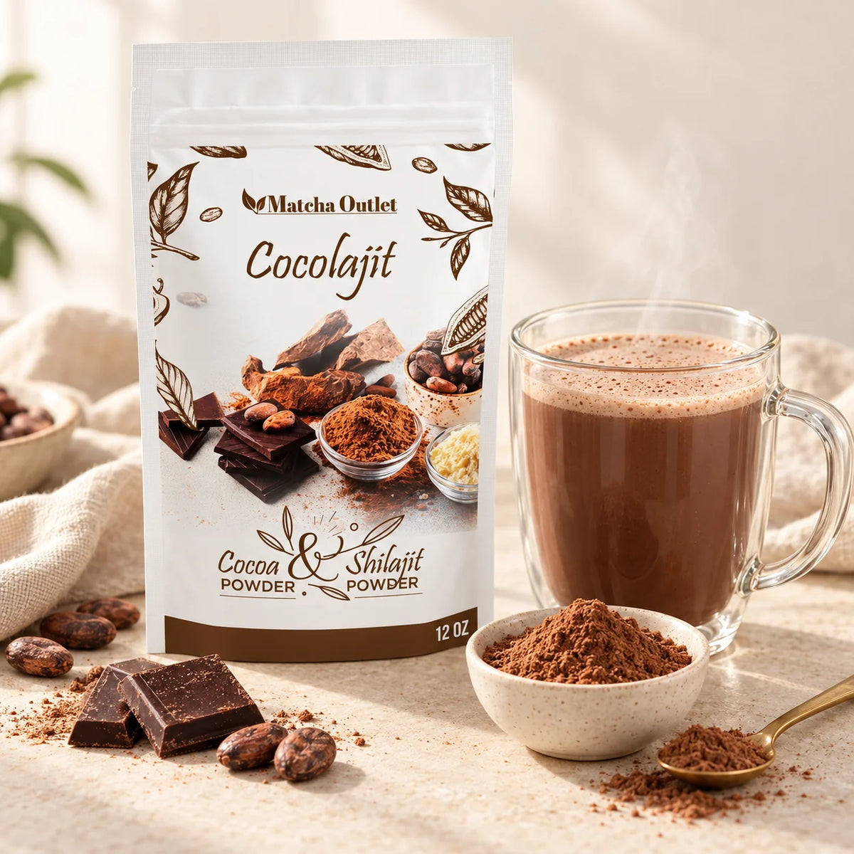 Cocolajit cocoa and shilajit powder blend