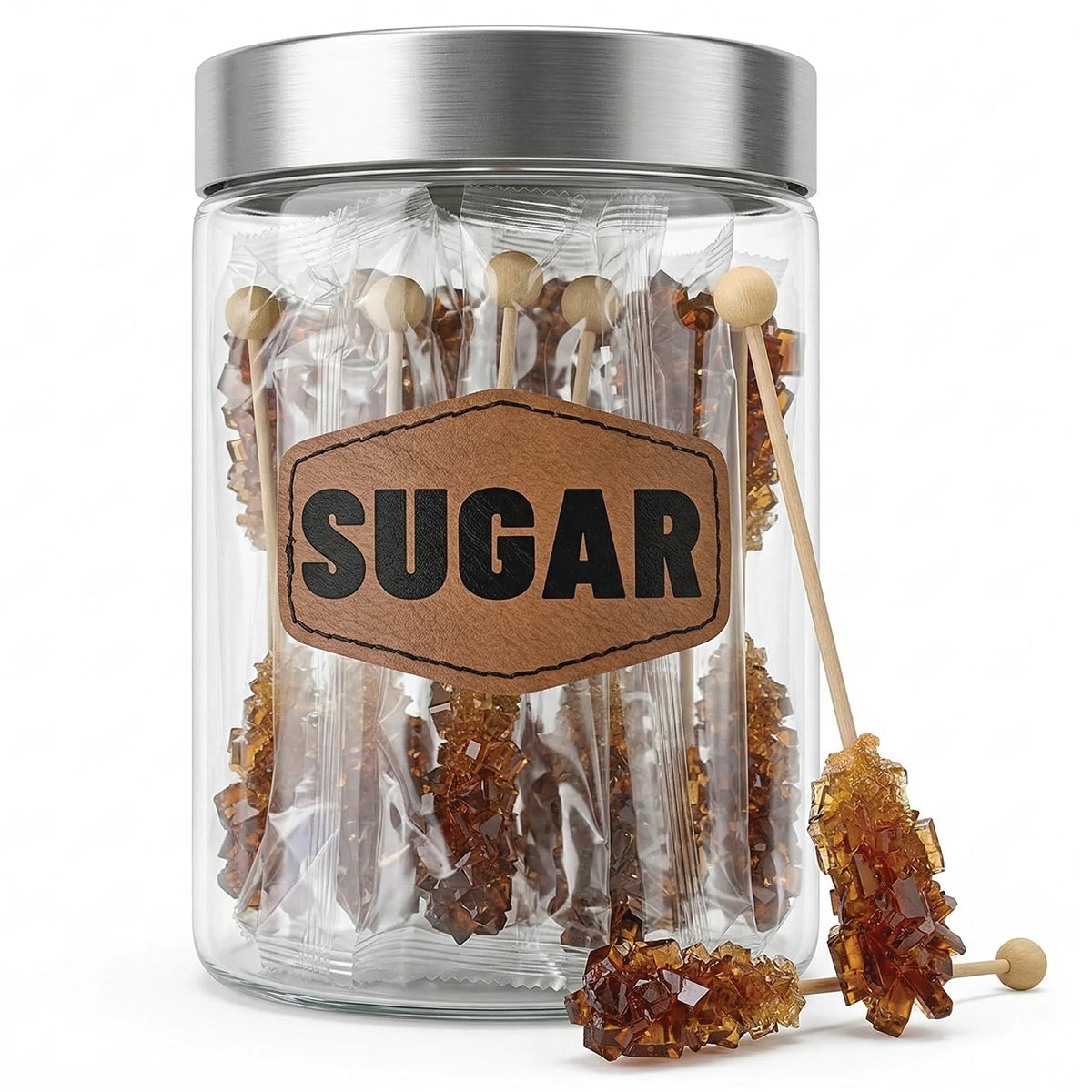 White and brown sugar sticks for beverages