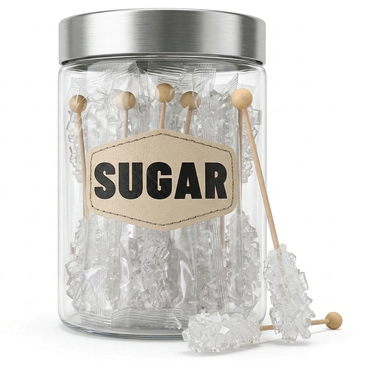 Individually wrapped sugar sticks product display