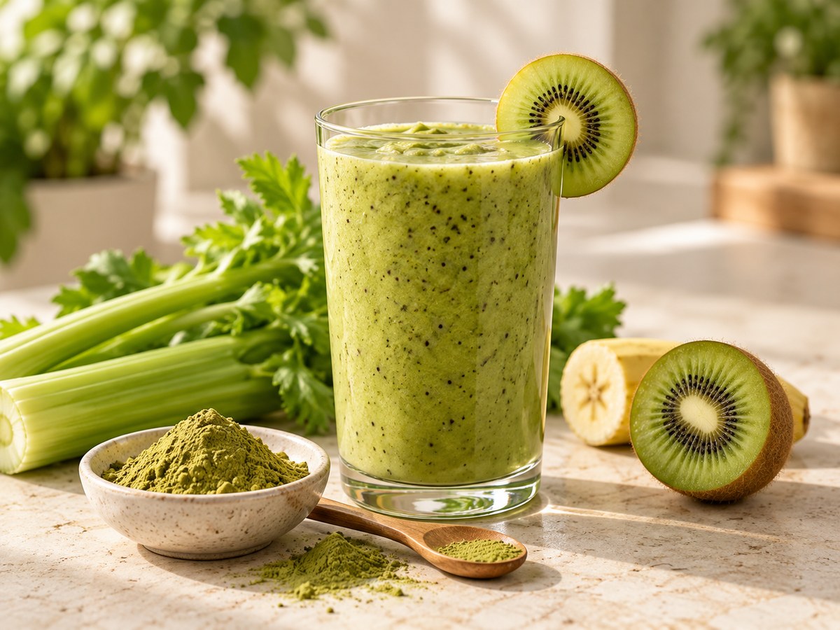 Kiwi, celery and Starter Matcha smoothie