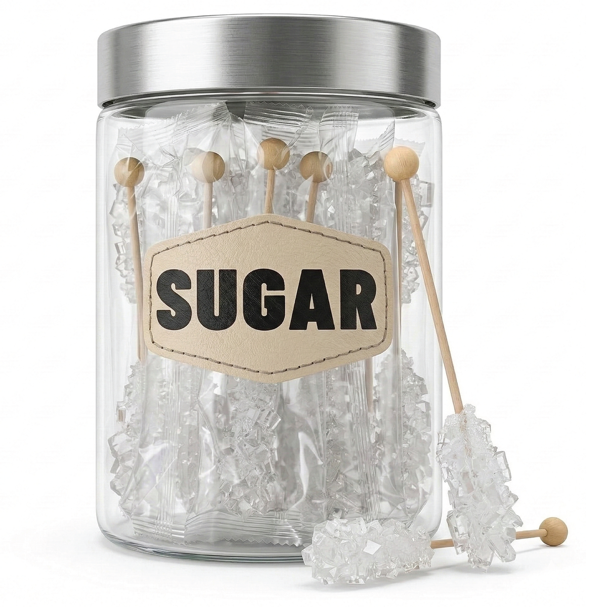 Individually wrapped sugar sticks product display