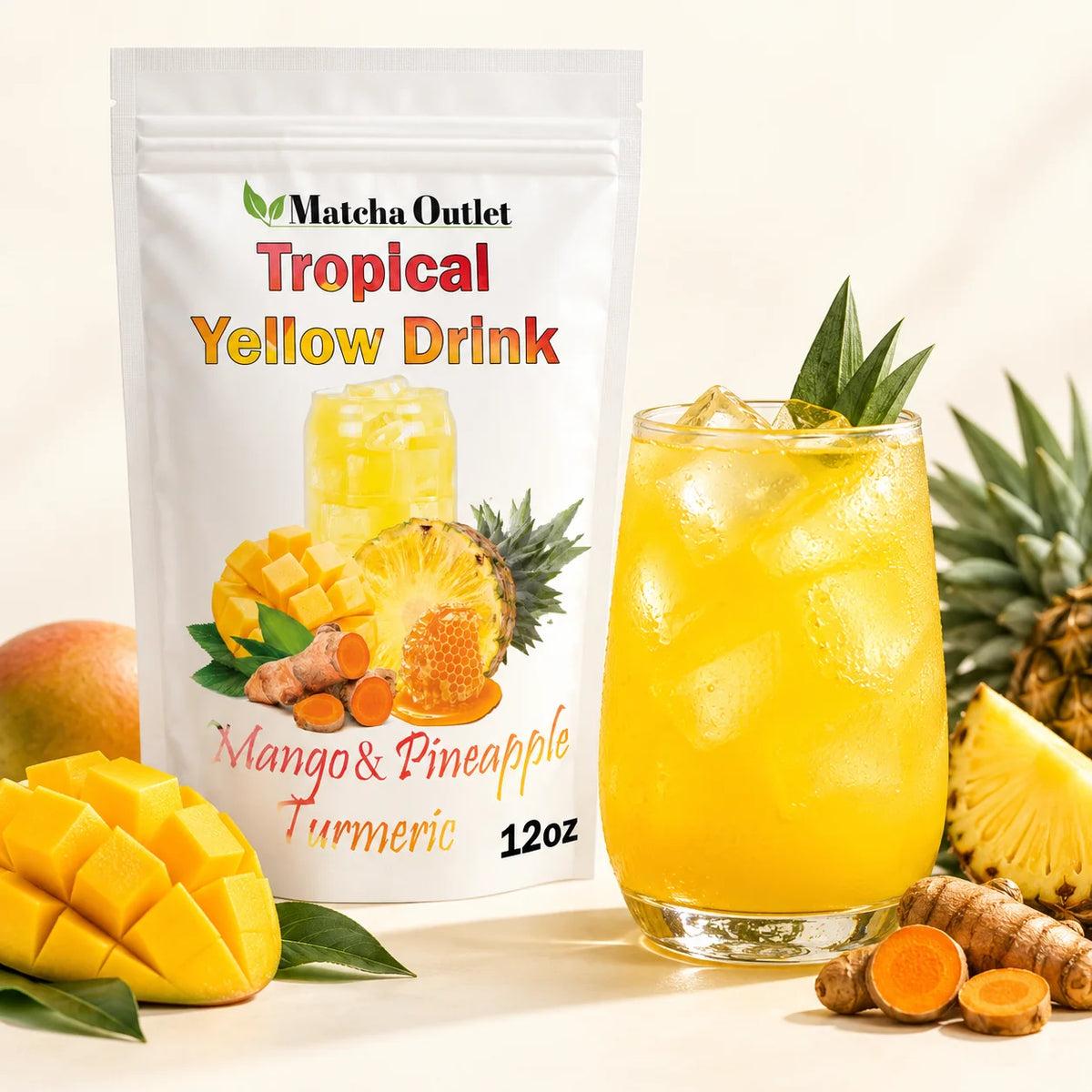 Yellow Drink mango, pineapple and honey tropical refresher mix