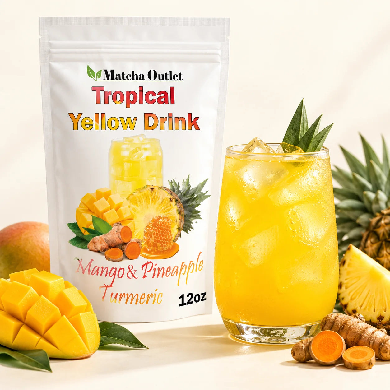 Yellow Drink mango, pineapple and honey tropical refresher mix