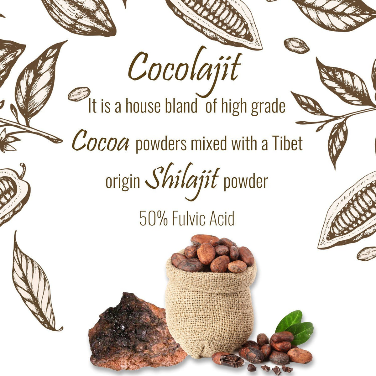 Cocolajit unsweetened cocoa and shilajit blend