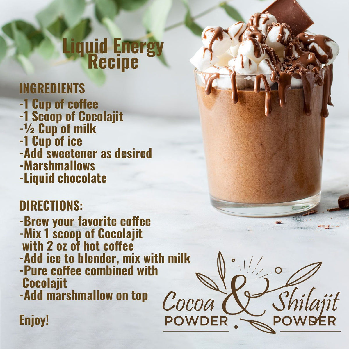 Cocolajit powder blend for drinks and smoothies