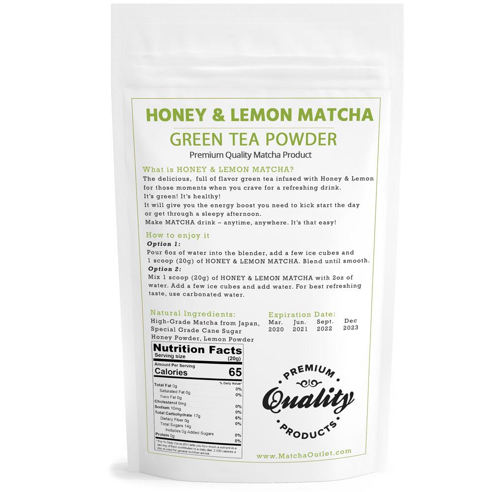 Honey and lemon Matcha Lemonade Iced Tea mix