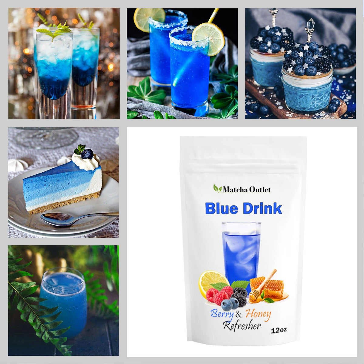 Bulk blue spirulina refresher drink mix