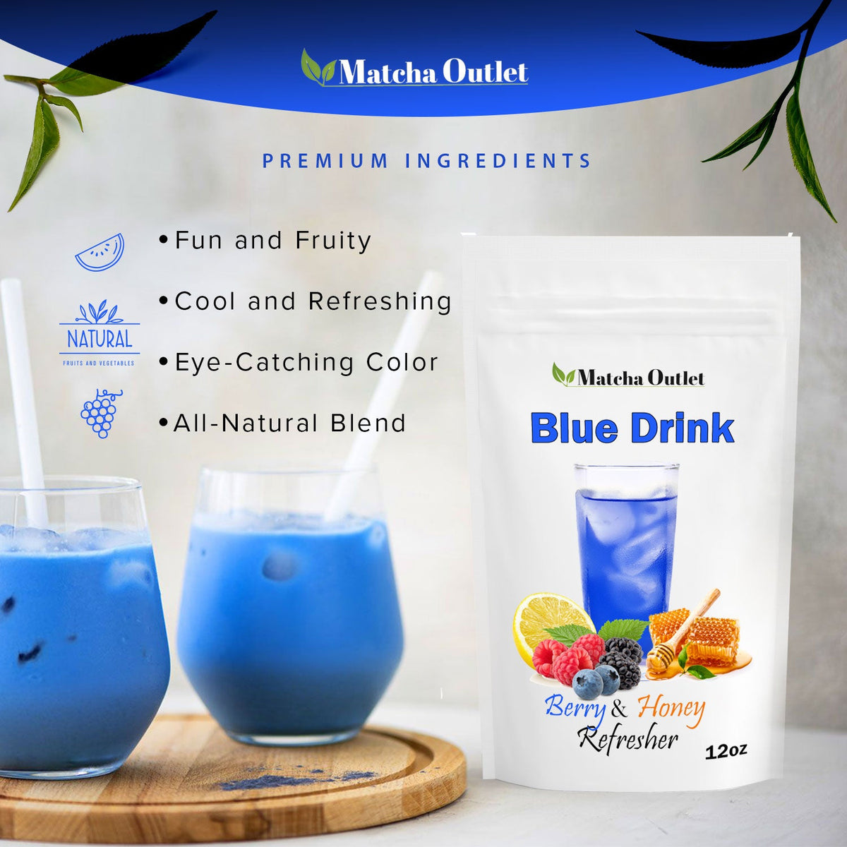Very Berry Blue Drink mix for iced drinks and slushes