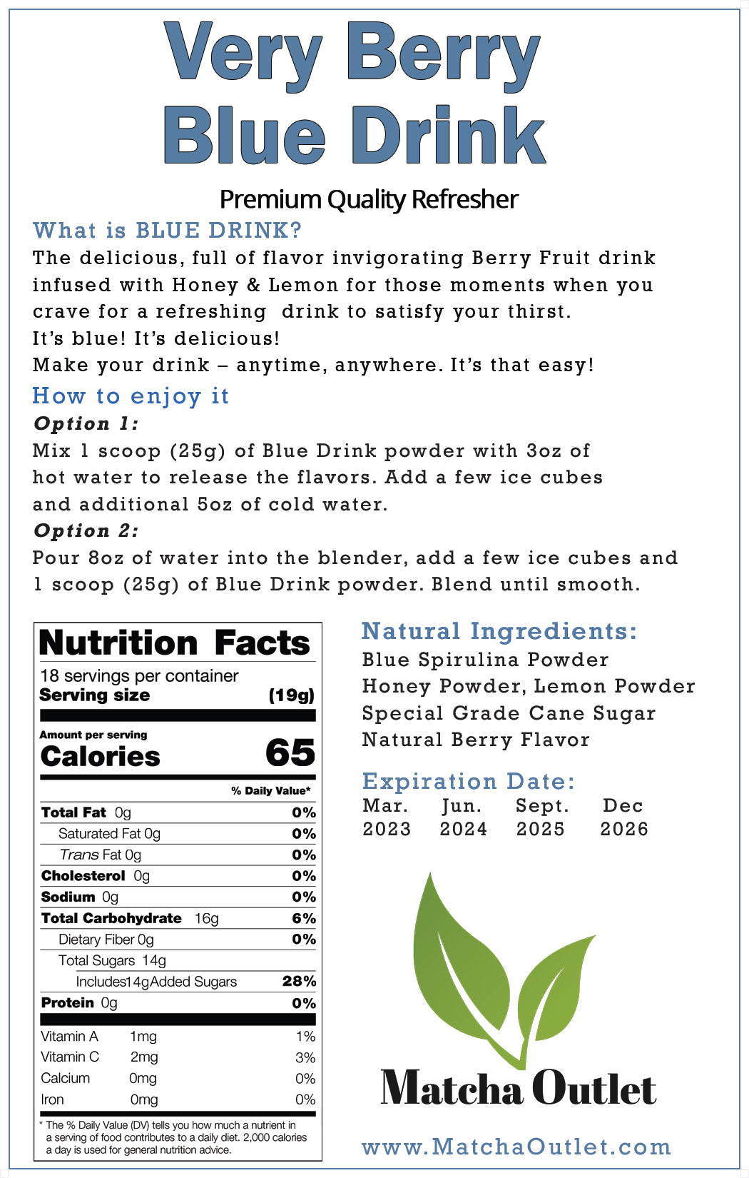 Wholesale Blue Drink refresher mix for cafés and boba shops