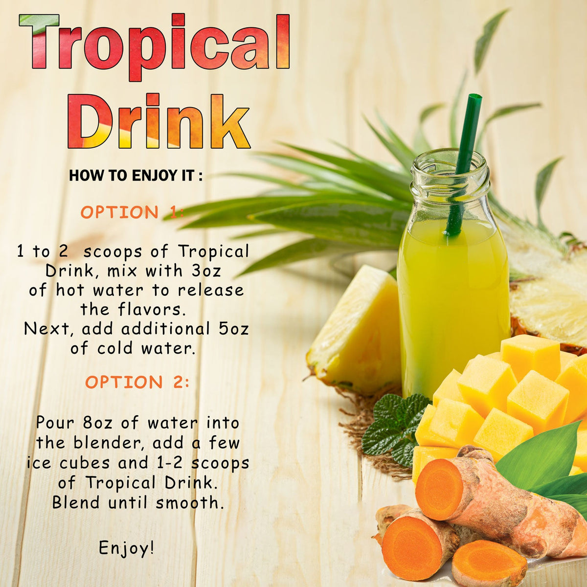 Wholesale Yellow Drink tropical beverage mix